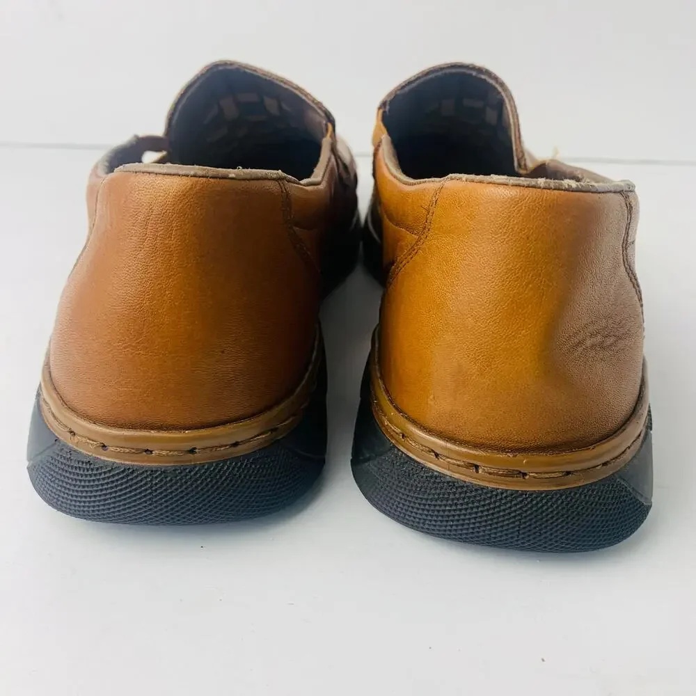 Rieker Mens' Brown Tan Leather Summer Slip On Shoe Size 46 Comfort Lightweight